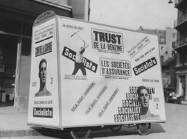 [Genève: campagne électorale, chariot de propagande du Parti socialiste]