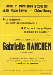 La maternité: un motif de licenciement? Conférence-débat animée par Gabrielle Nanchen