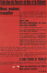 Nous voulons travailler [travaux place des Nations]