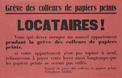 Grève des colleurs de papiers peints - Locataires!